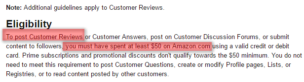 Amazon increases minimum buyer spend to $50 in order to leave reviews