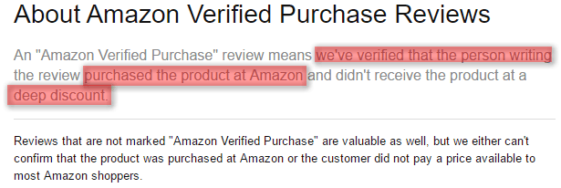 Amazon verified purchase reviews