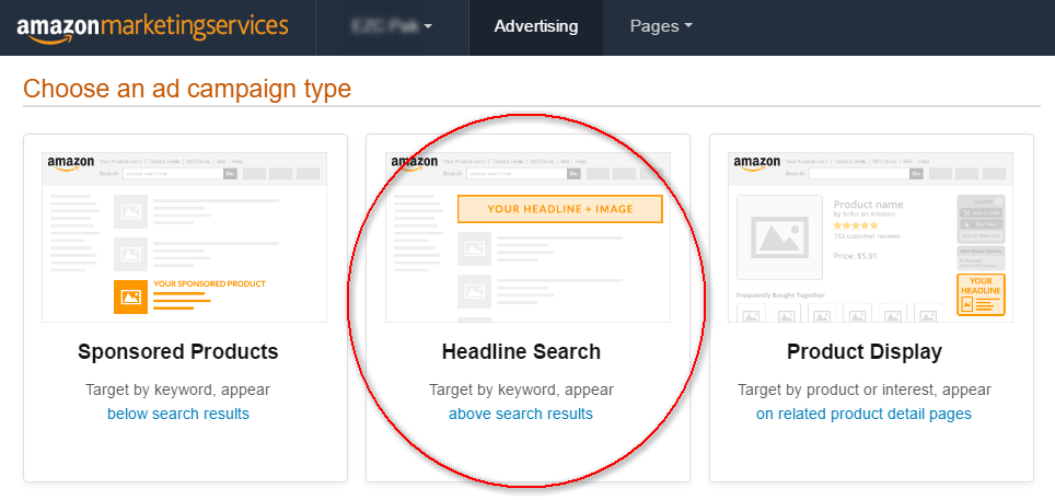Creating an AMS Headline search Ad
