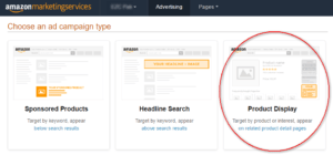 Amazon Marketing Services - Create Product Display Ads