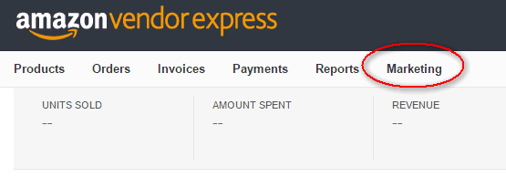 Access Amazon Marketing Services via Vendor Express