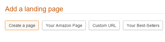 Amazon Marketing Services Landing Page Types